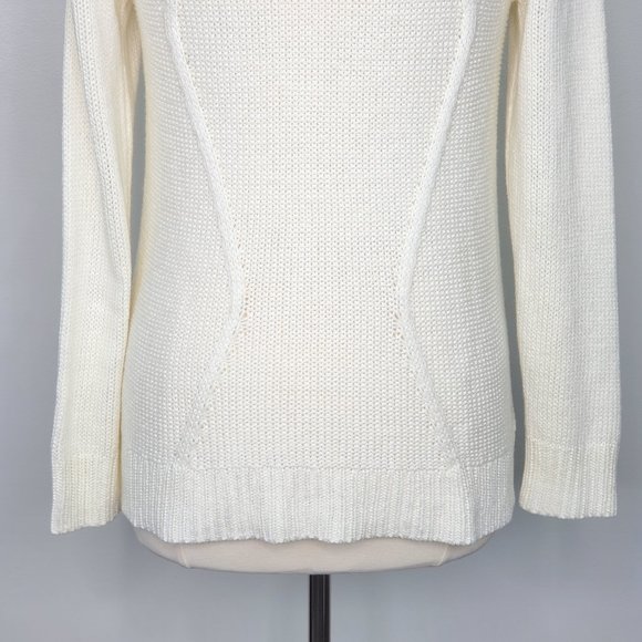 Apt. 9 Cream Cable Knit Mixed Knit Sweater Size L - Picture 8 of 12